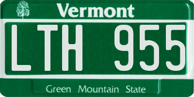 VT license plate LTH955