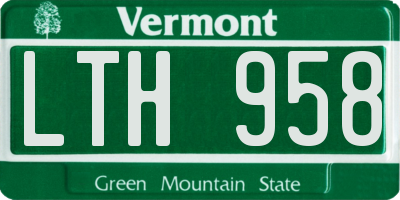 VT license plate LTH958