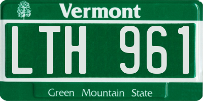 VT license plate LTH961