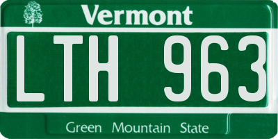 VT license plate LTH963
