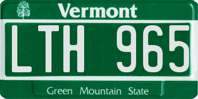 VT license plate LTH965