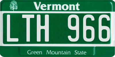 VT license plate LTH966