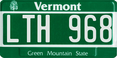 VT license plate LTH968