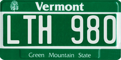 VT license plate LTH980