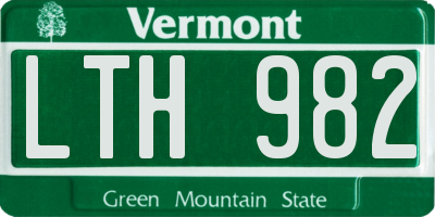 VT license plate LTH982