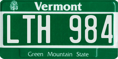 VT license plate LTH984