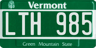 VT license plate LTH985
