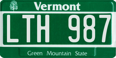 VT license plate LTH987