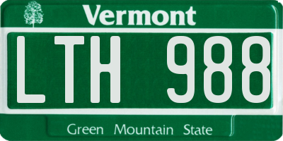 VT license plate LTH988