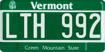 VT license plate LTH992