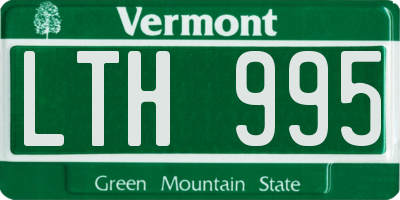 VT license plate LTH995