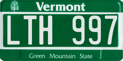 VT license plate LTH997