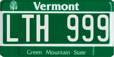 VT license plate LTH999