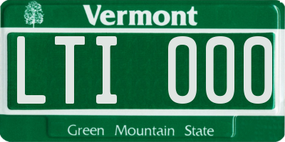 VT license plate LTI000