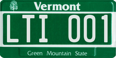 VT license plate LTI001