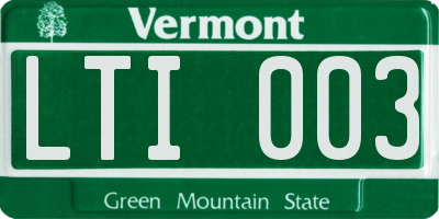VT license plate LTI003