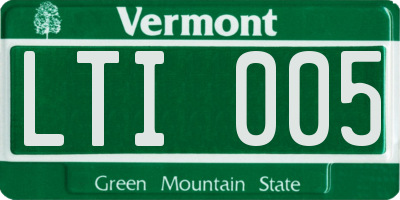VT license plate LTI005