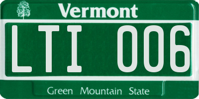 VT license plate LTI006