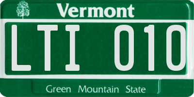 VT license plate LTI010