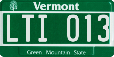 VT license plate LTI013