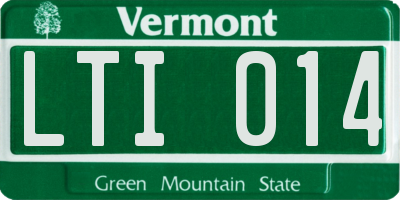 VT license plate LTI014