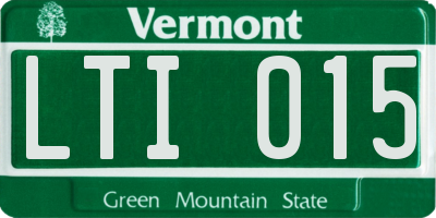 VT license plate LTI015