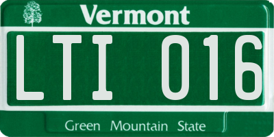 VT license plate LTI016