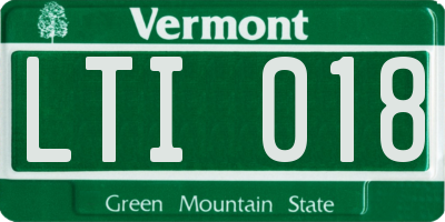 VT license plate LTI018