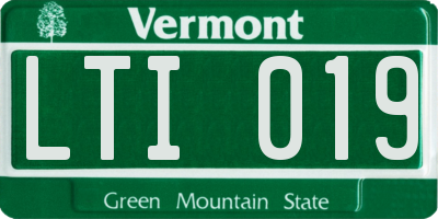 VT license plate LTI019