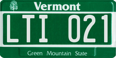 VT license plate LTI021