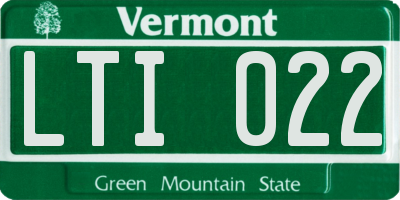 VT license plate LTI022