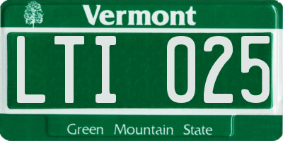 VT license plate LTI025