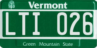 VT license plate LTI026
