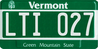 VT license plate LTI027