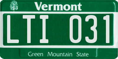 VT license plate LTI031