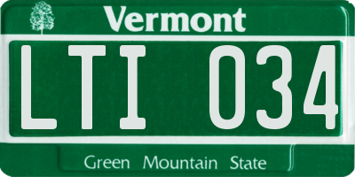 VT license plate LTI034