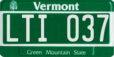 VT license plate LTI037
