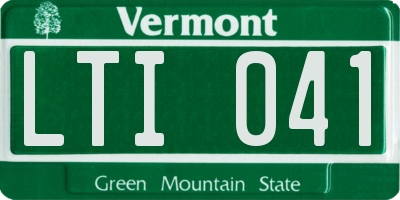 VT license plate LTI041