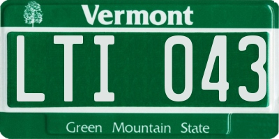 VT license plate LTI043