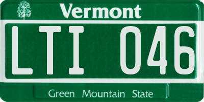 VT license plate LTI046