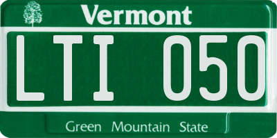 VT license plate LTI050