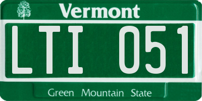 VT license plate LTI051