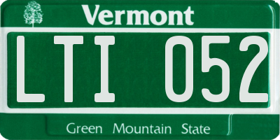 VT license plate LTI052