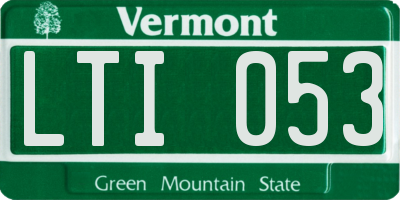 VT license plate LTI053