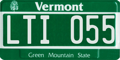 VT license plate LTI055
