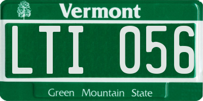 VT license plate LTI056