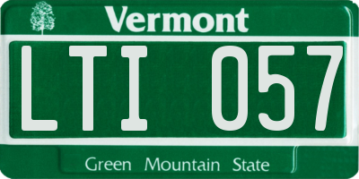 VT license plate LTI057