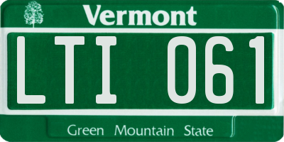 VT license plate LTI061