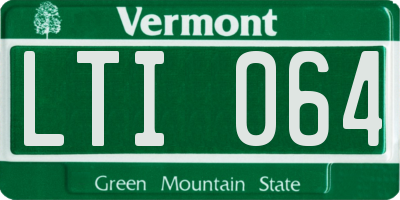 VT license plate LTI064