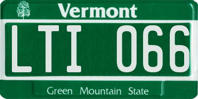VT license plate LTI066